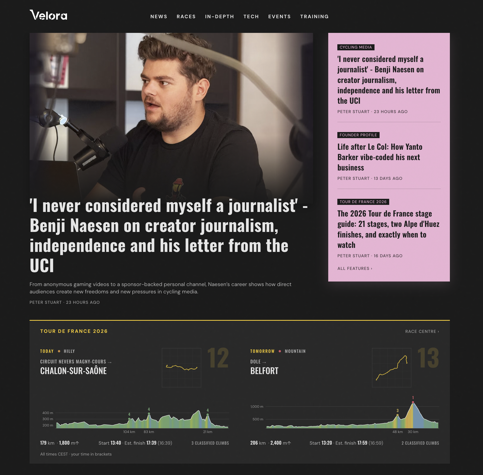 veloracycling.com homepage